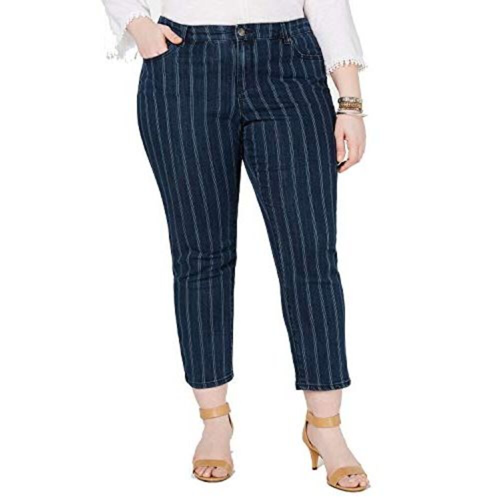 Style & Co Plus Size Striped Ankle Jeans